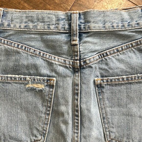 RAG & BONE WOMAN EMBROIDERED DISTRESSED DENIM MINI SKIRT LIGHT DENIM - Picture 10 of 12